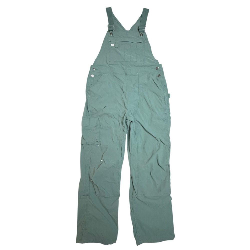 Duluth Heirloom Gardening Bib Overalls Women M x 31 Deep Sage Ripstop Workwear